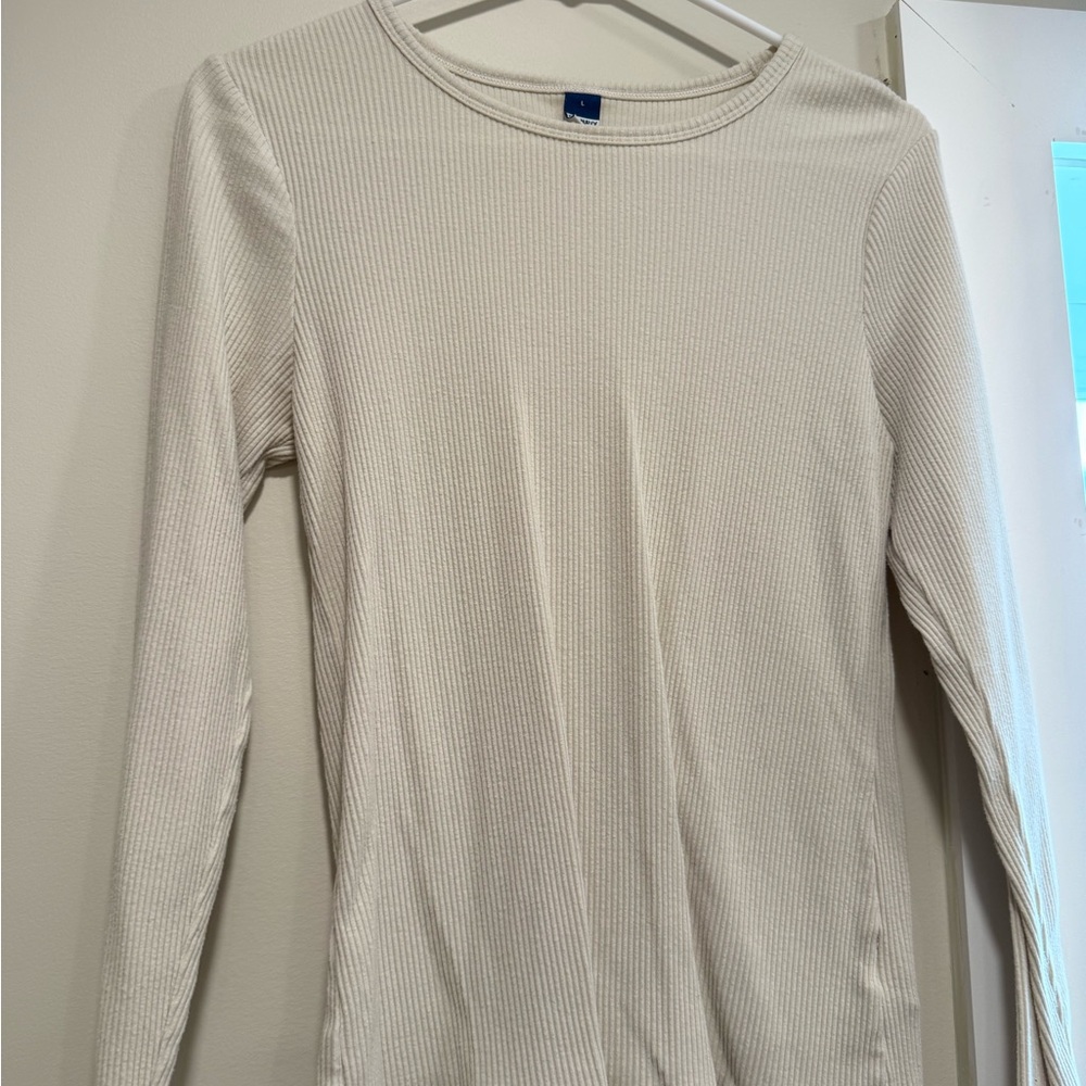 Old Navy Tan Fitted Long Sleeve Tee